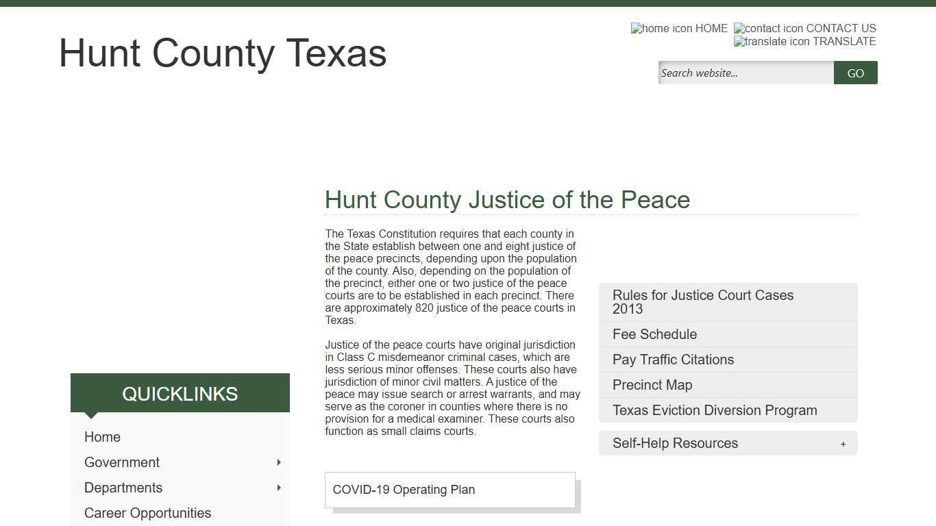 Justice of the Peace - Hunt County